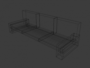 big armchair armchair and table 3Dモデル
