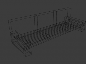 big armchair armchair and table 3Dモデル