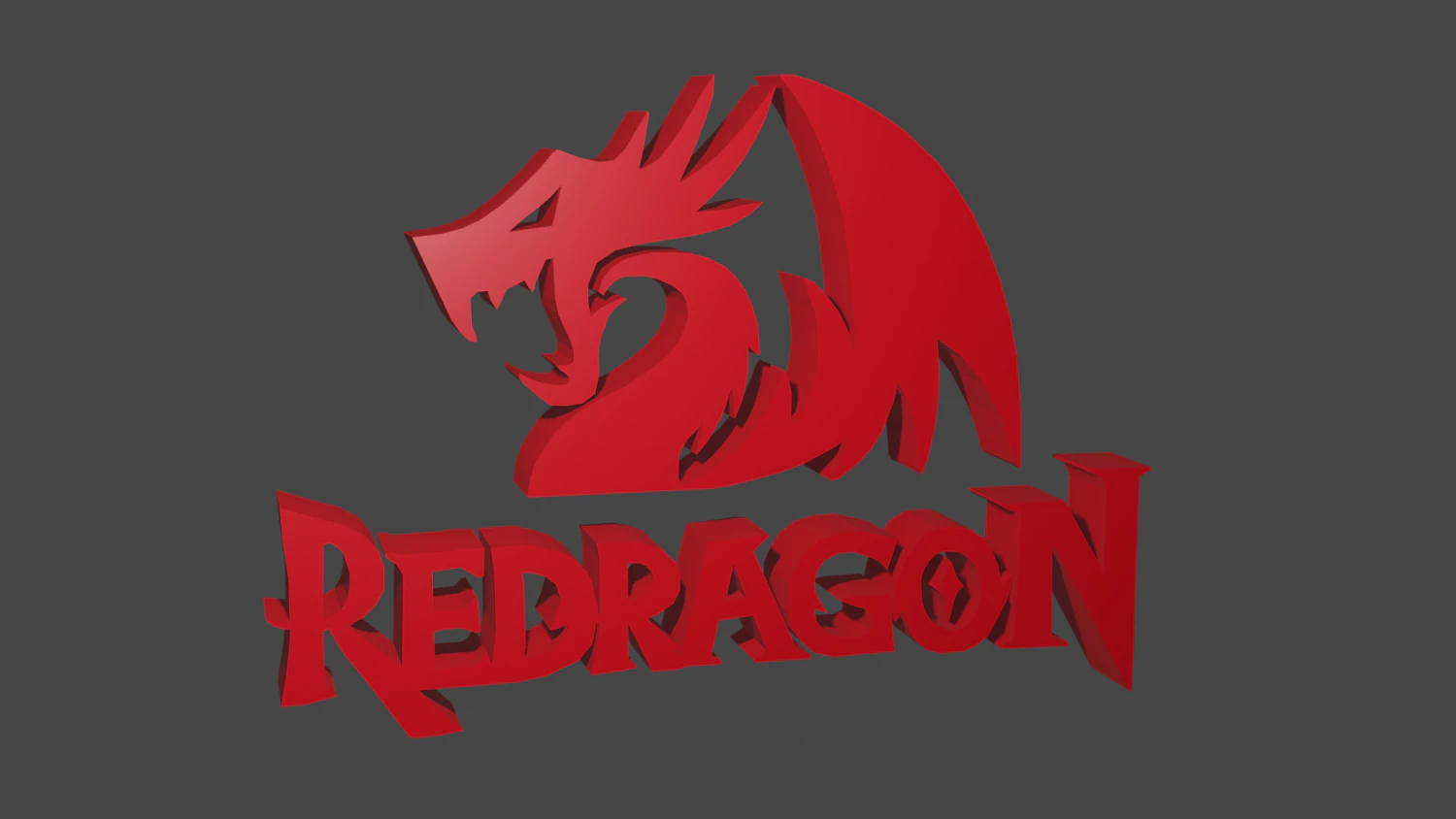 logotipo de drag&oacute;n rojo Modelo 3D .c4d .max .obj .3ds .fbx .stl .blend 
