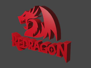 logotipo de drag&oacute;n rojo Modelo 3D