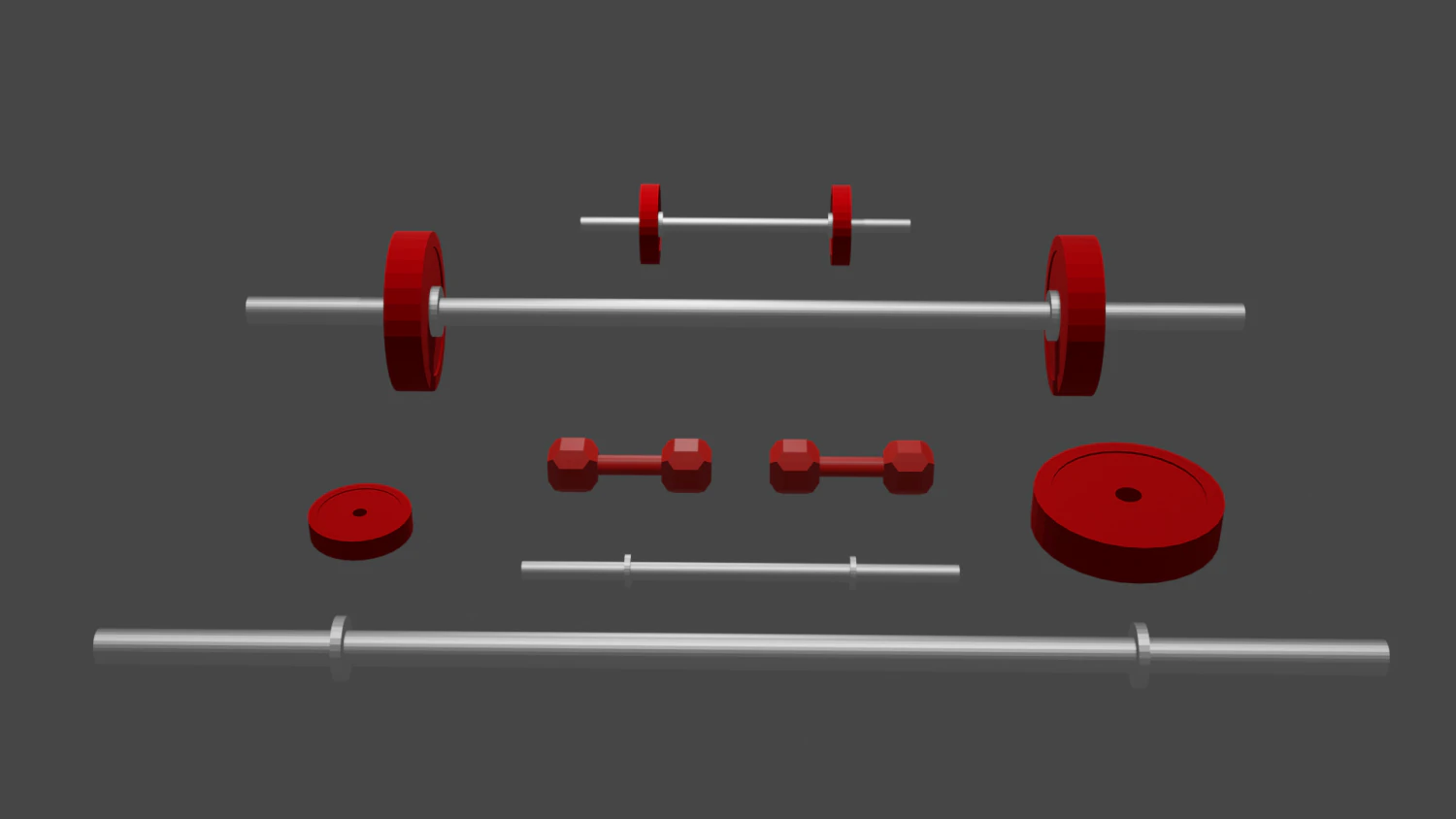 dumbbells 3D Model .c4d .max .obj .3ds .fbx .stl .blend 