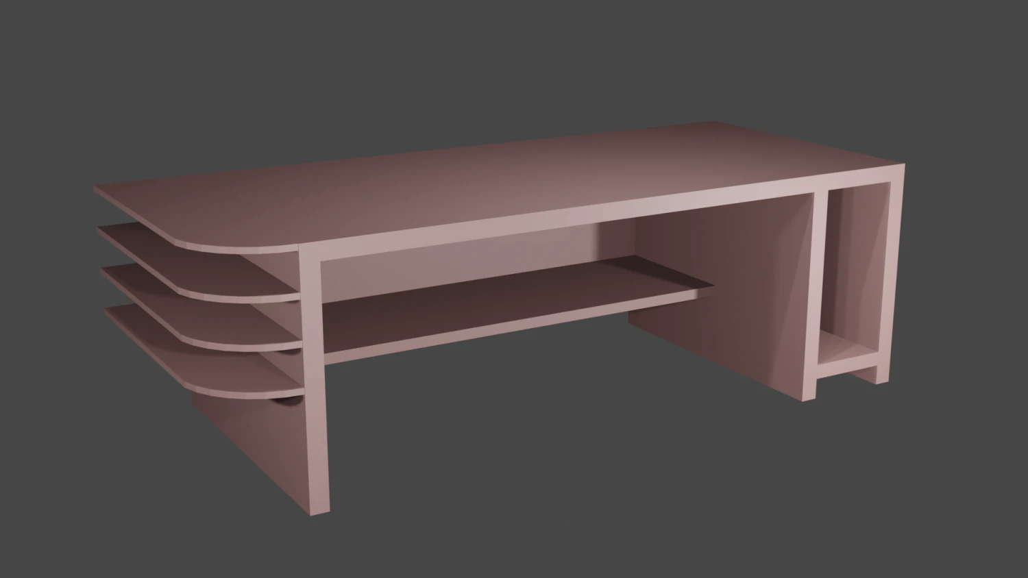 desk low-poly 3D Model .c4d .max .obj .3ds .fbx .stl .blend 