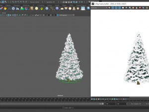 abies no 2 with snow 3D Model