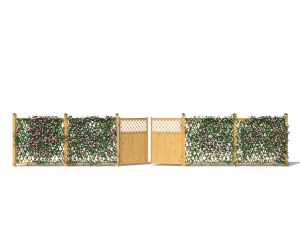fence - mandevilla sanderi with flowers Modèle 3D