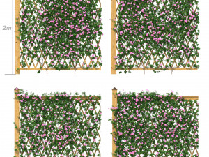 fence - mandevilla sanderi with flowers Modèle 3D