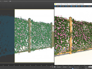 fence - mandevilla sanderi with flowers Modèle 3D