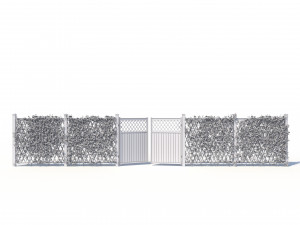 fence - mandevilla sanderi with flowers Modèle 3D