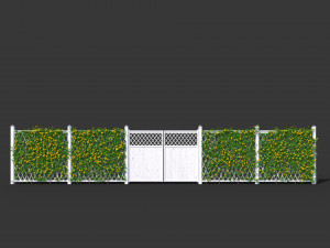 fence - mandevilla sanderi with yellow flowers 3D Model