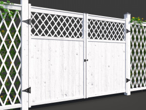 fence - mandevilla sanderi with yellow flowers 3D Model