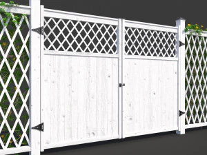fence - mandevilla sanderi with yellow flowers 3D Model