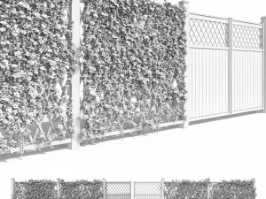 fence - mandevilla sanderi with yellow flowers 3D Model