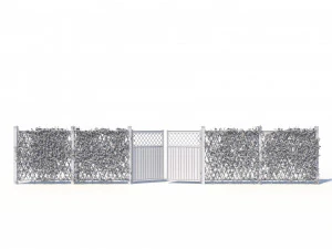 fence - mandevilla sanderi with yellow flowers 3D Model