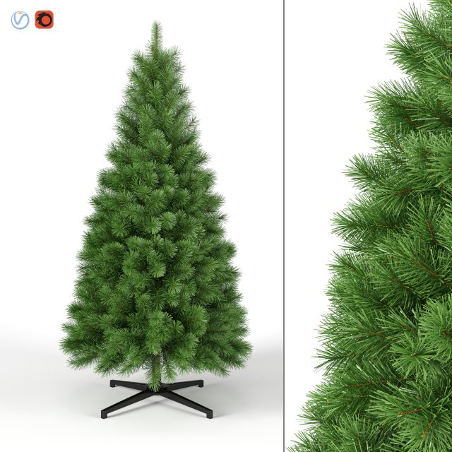 christmas tree 7 feet 3D Model .c4d .max .obj .3ds .fbx .stl .blend 