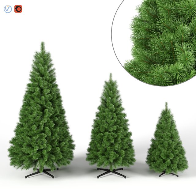 christmas tree set 1 3D Model .c4d .max .obj .3ds .fbx .stl .blend 
