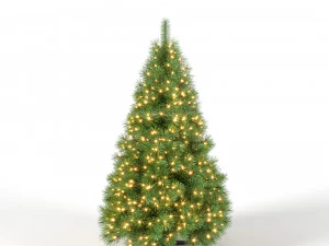 albero di natale 5 piedi con luci Modello 3D