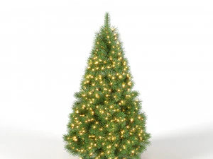 albero di natale 5 piedi con luci Modello 3D