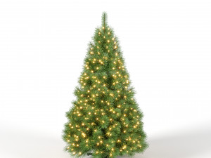 christmas tree with lights set 1 3D Model