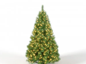 christmas tree with lights set 1 3D Model
