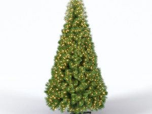 christmas tree with lights set 1 3D Model