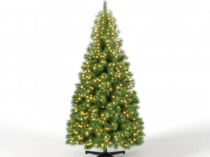 christmas tree with lights set 1 3D Model