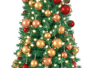 christmas tree 6 feet with balls and lights Modelo 3D