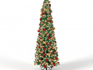 christmas tree 6 feet with balls and lights Modelo 3D