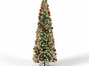 christmas tree 6 feet with balls and lights Modelo 3D