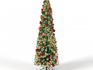 christmas tree 6 feet with balls and lights Modelo 3D