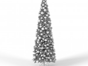 christmas tree 6 feet with balls and lights Modelo 3D