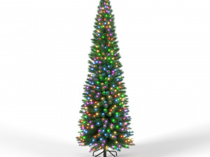 christmas tree 6 feet with multicolor lights Model 3D