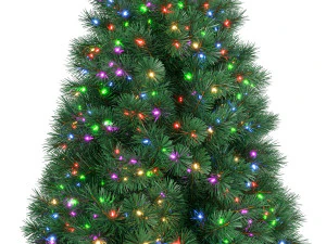 christmas tree 9 feet with multicolor lights 3D Model