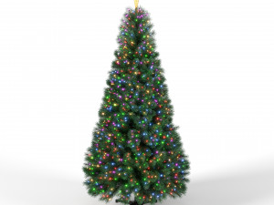 christmas tree 9 feet with multicolor lights Modelo 3D