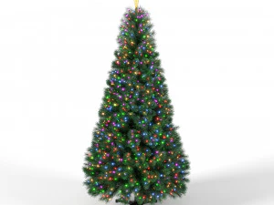 christmas tree 9 feet with multicolor lights 3D Model