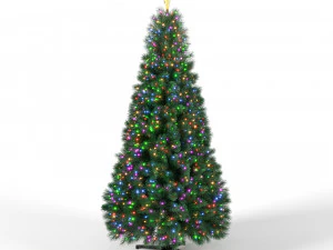 christmas tree 9 feet with multicolor lights 3D Model
