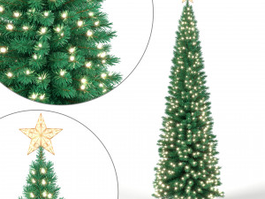 christmas tree 6 feet with lights 3D Model