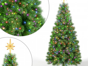 christmas tree 7 feet with multicolor lights Modelo 3D