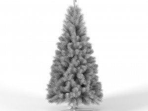 christmas tree 7 feet with multicolor lights Model 3D