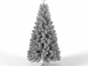 christmas tree 7 feet with multicolor lights Model 3D