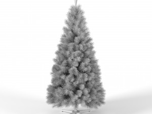 christmas tree 7 feet with multicolor lights Model 3D