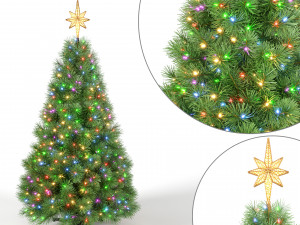christmas tree 5 feet with multicolor lights Modelo 3D