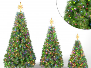 christmas tree with multicolor lights set 1 3D Model