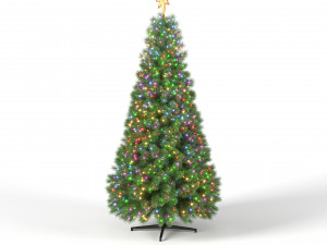 christmas tree with multicolor lights set 1 Model 3D
