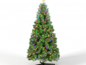 christmas tree with multicolor lights set 1 Model 3D