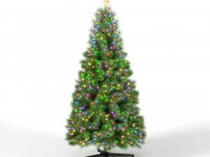 christmas tree with multicolor lights set 1 3D Model