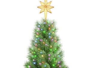 christmas tree with multicolor lights set 1 Model 3D