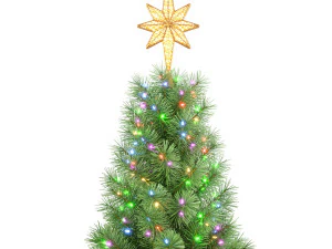 christmas tree with multicolor lights set 1 3D Model