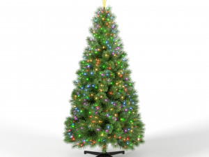christmas tree with multicolor lights set 1 Model 3D