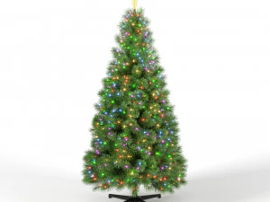 christmas tree with multicolor lights set 1 3D Model
