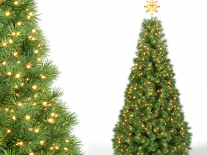 christmas tree with animated lights - 9 feet 3D Model
