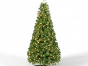 christmas tree with animated lights - 9 feet 3D 모델